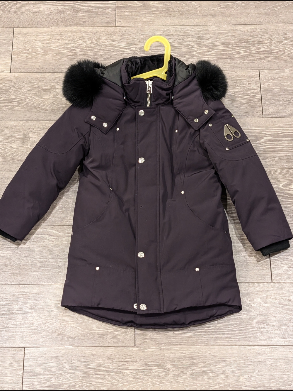 Moose Knuckles Kids Unisex Deep Purple Parka with Fur-Trim Hood Size XS/TP